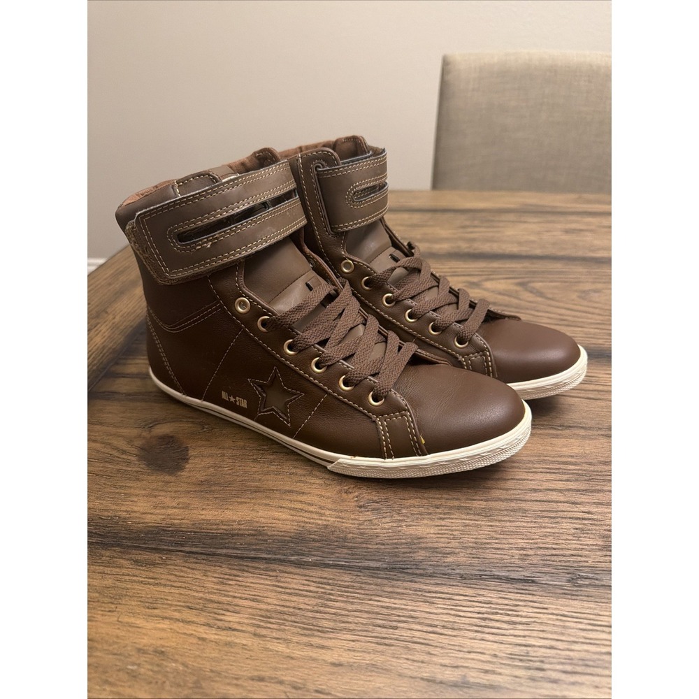 Converse All Star High-Top Sneakers - Brown Vintage leather Woman's Size 7 …S9